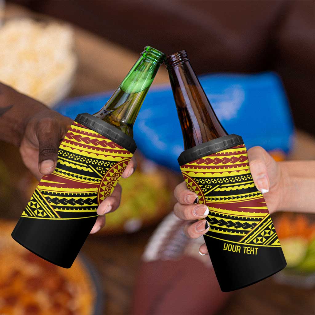 Personalised Tonga Ha apai High School 4 in 1 Can Cooler Tumbler Ngatu Fonulei Pattern