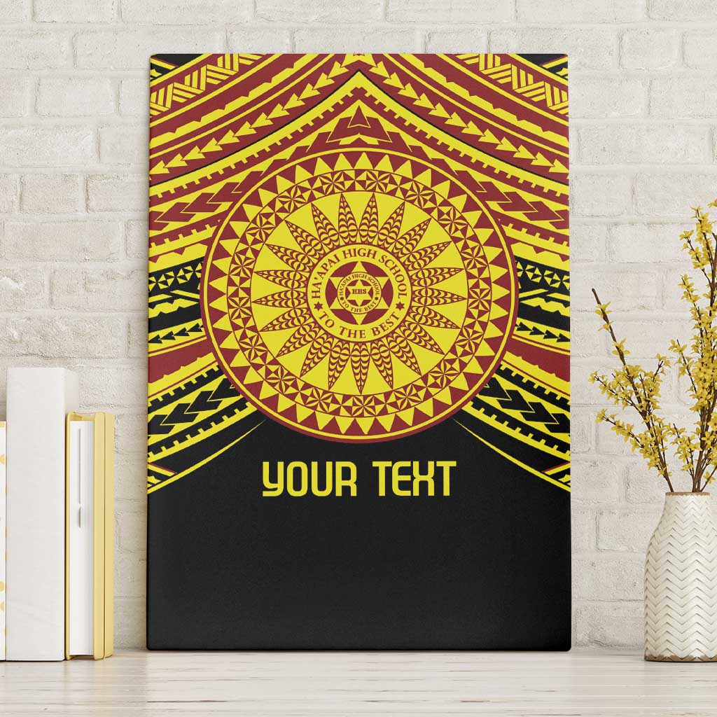 Personalised Tonga Ha apai High School Canvas Wall Art Ngatu Fonulei Pattern