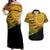 Personalised Tonga Ha apai High School Couples Matching Off Shoulder Maxi Dress and Hawaiian Shirt Ngatu Fonulei Pattern