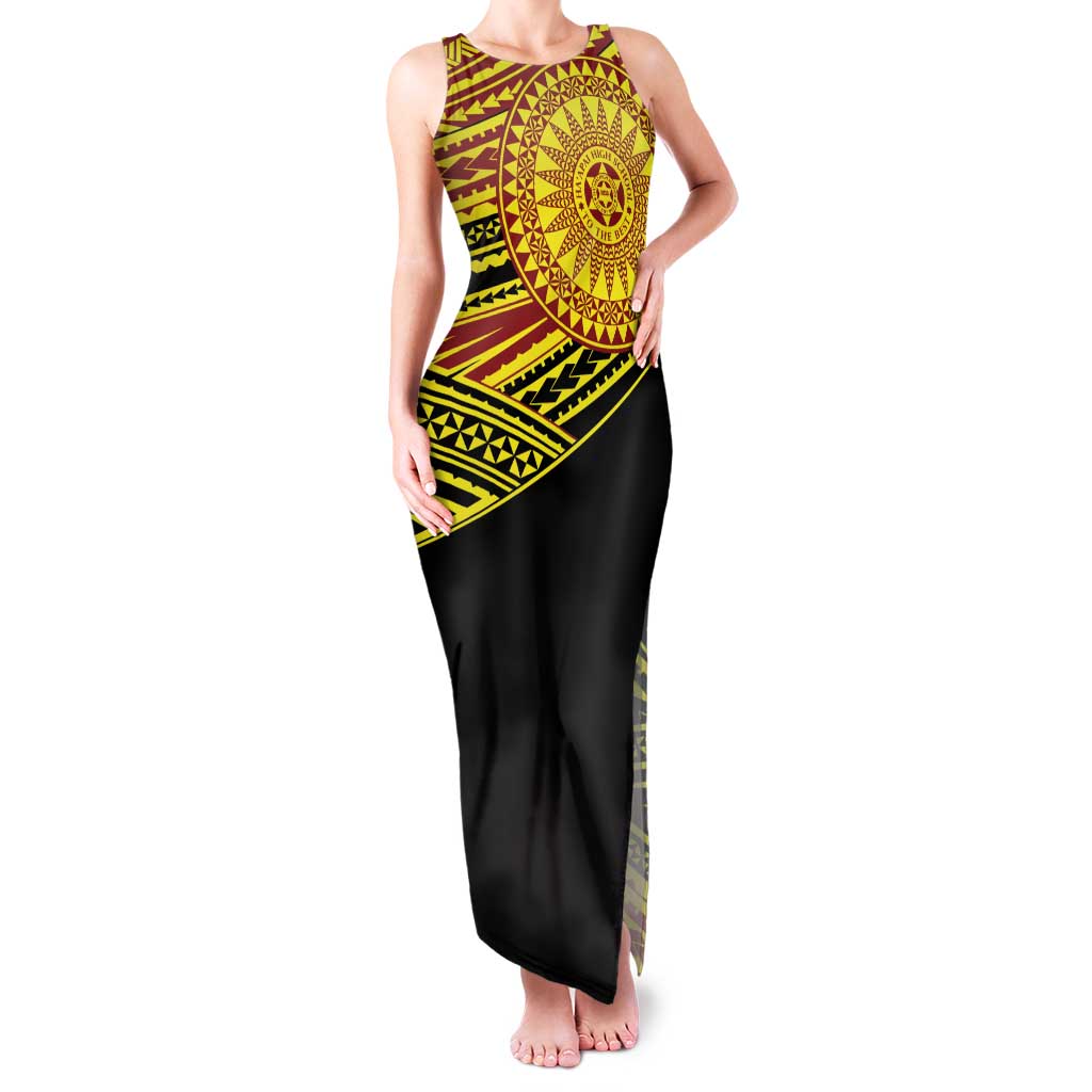 Personalised Tonga Ha apai High School Family Matching Tank Maxi Dress and Hawaiian Shirt Ngatu Fonulei Pattern
