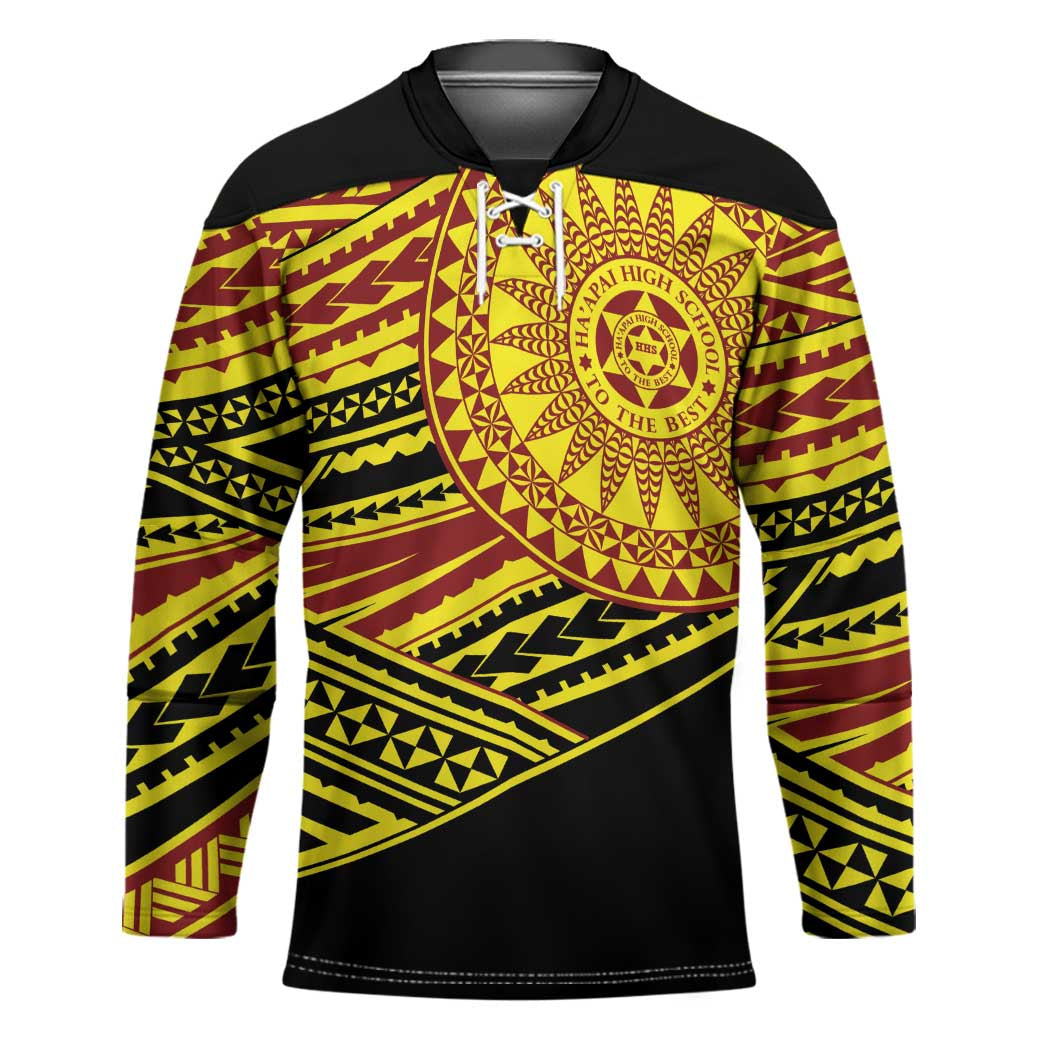 Personalised Tonga Ha apai High School Hockey Jersey Ngatu Fonulei Pattern - Polynesian Pride