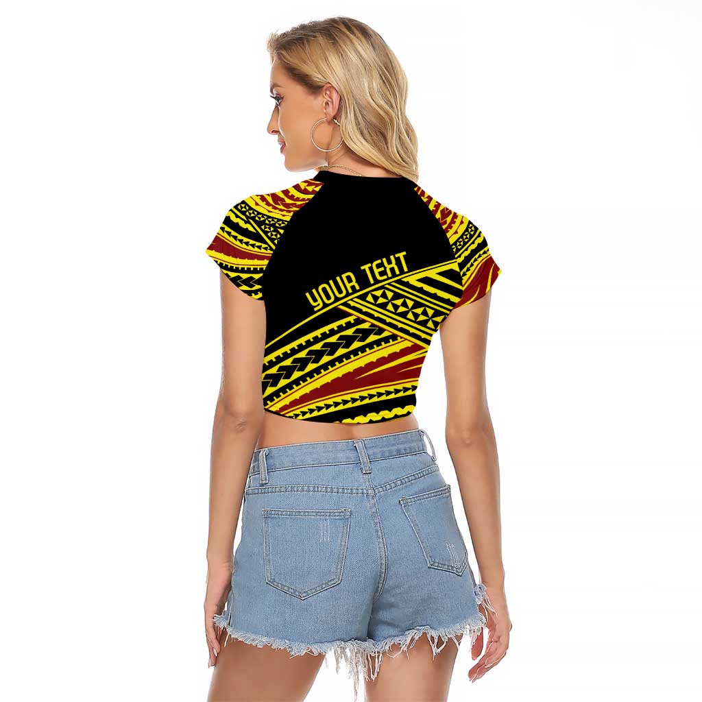 Personalised Tonga Ha apai High School Raglan Cropped T Shirt Ngatu Fonulei Pattern