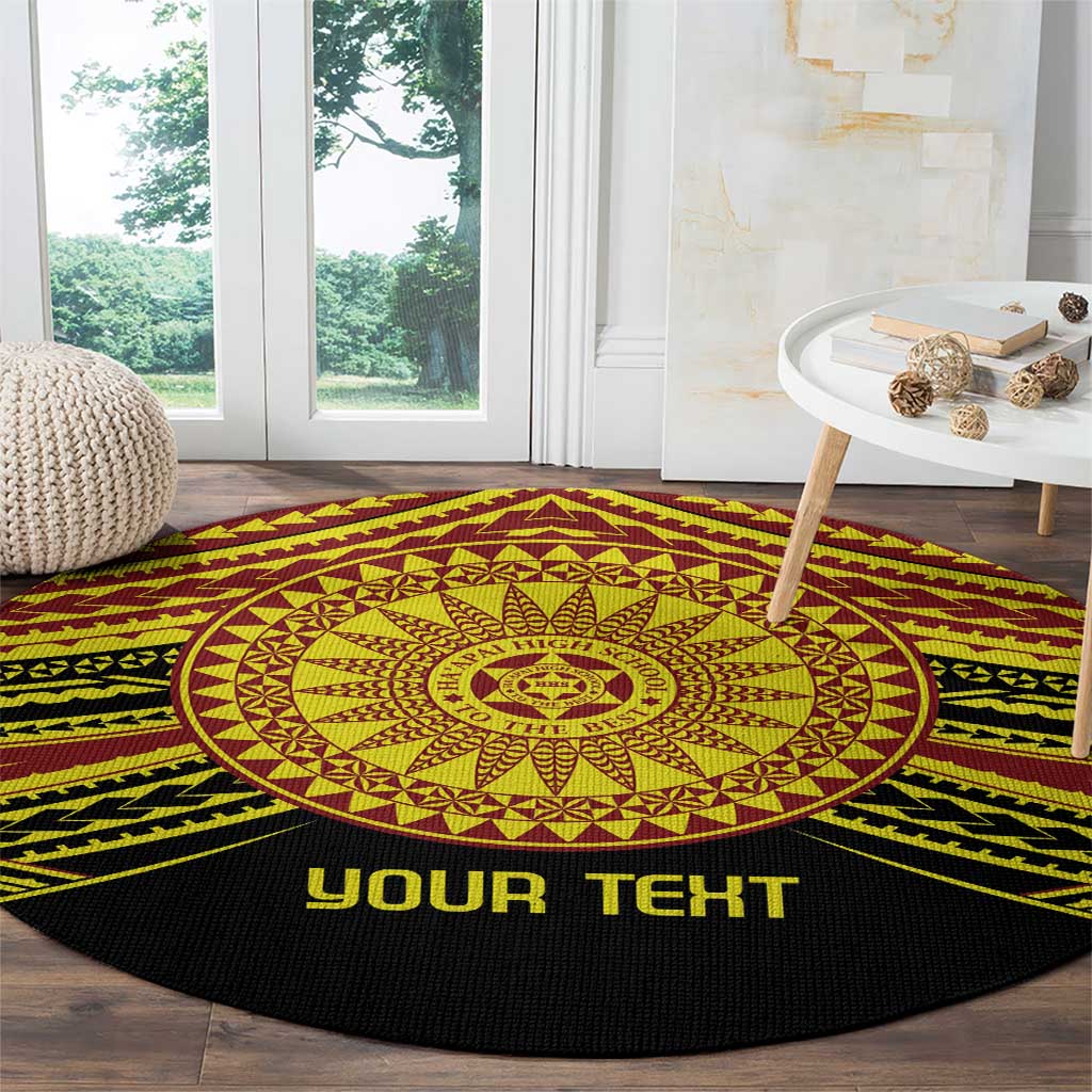 Personalised Tonga Ha apai High School Round Carpet Ngatu Fonulei Pattern