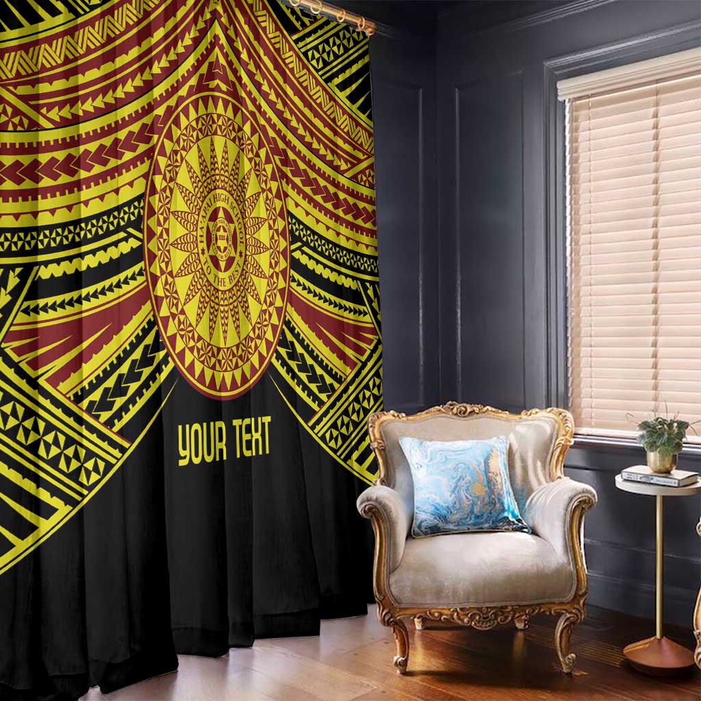 Personalised Tonga Ha apai High School Window Curtain Ngatu Fonulei Pattern