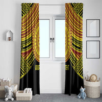 Personalised Tonga Ha apai High School Window Curtain Ngatu Fonulei Pattern