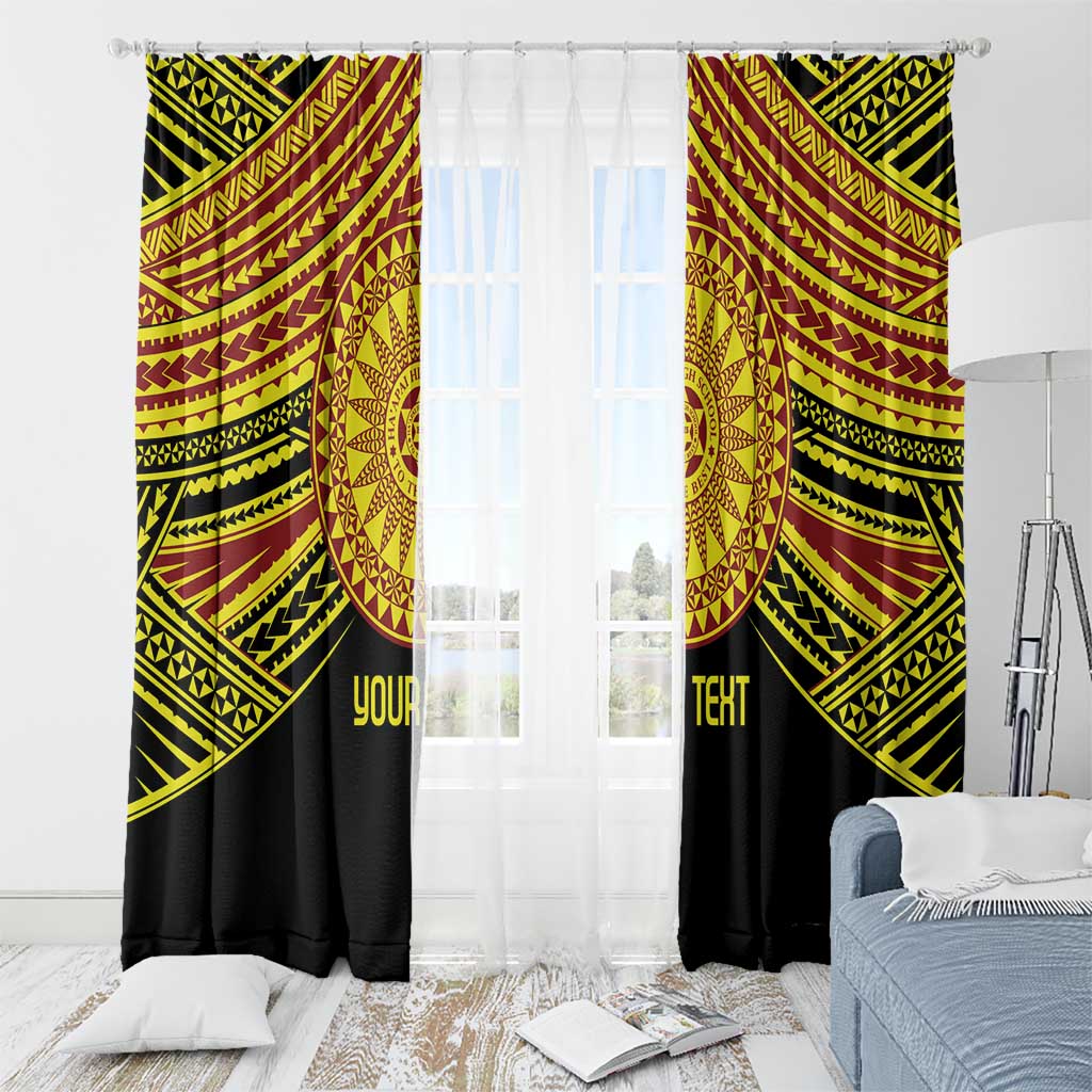 Personalised Tonga Ha apai High School Window Curtain Ngatu Fonulei Pattern