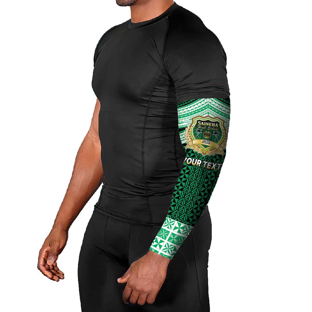 Personalised Tonga Saineha High School Arm Sleeves Polynesian Ngatu Tribal - Polynesian Pride