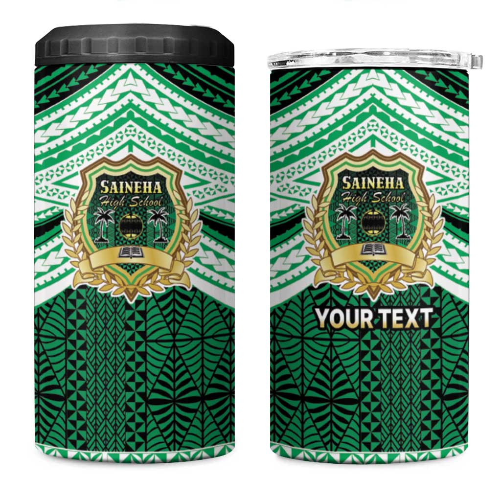 Personalised Tonga Saineha High School 4 in 1 Can Cooler Tumbler Polynesian Ngatu Tribal