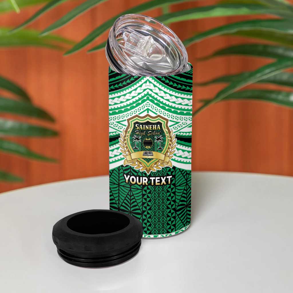 Personalised Tonga Saineha High School 4 in 1 Can Cooler Tumbler Polynesian Ngatu Tribal