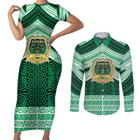 Personalised Tonga Saineha High School Couples Matching Short Sleeve Bodycon Dress and Long Sleeve Button Shirt Polynesian Ngatu Tribal
