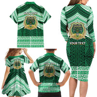 Personalised Tonga Saineha High School Family Matching Long Sleeve Bodycon Dress and Hawaiian Shirt Polynesian Ngatu Tribal LT9 - Polynesian Pride