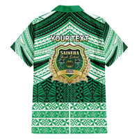 Personalised Tonga Saineha High School Family Matching Off Shoulder Maxi Dress and Hawaiian Shirt Polynesian Ngatu Tribal LT9 - Polynesian Pride