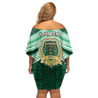 Personalised Tonga Saineha High School Family Matching Off Shoulder Short Dress and Hawaiian Shirt Polynesian Ngatu Tribal LT9 - Polynesian Pride