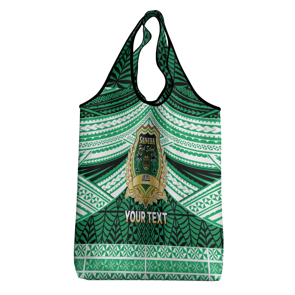 Personalised Tonga Saineha High School Grocery Bag Polynesian Ngatu Tribal