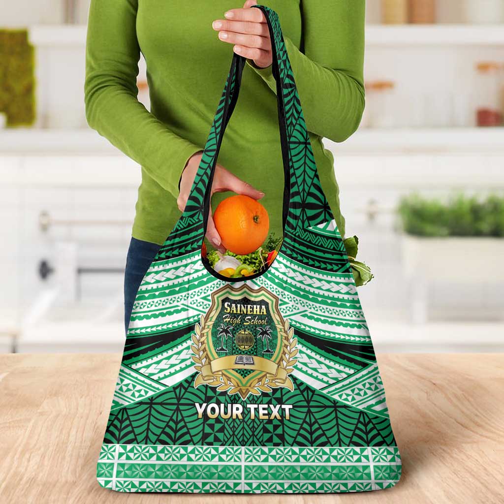 Personalised Tonga Saineha High School Grocery Bag Polynesian Ngatu Tribal