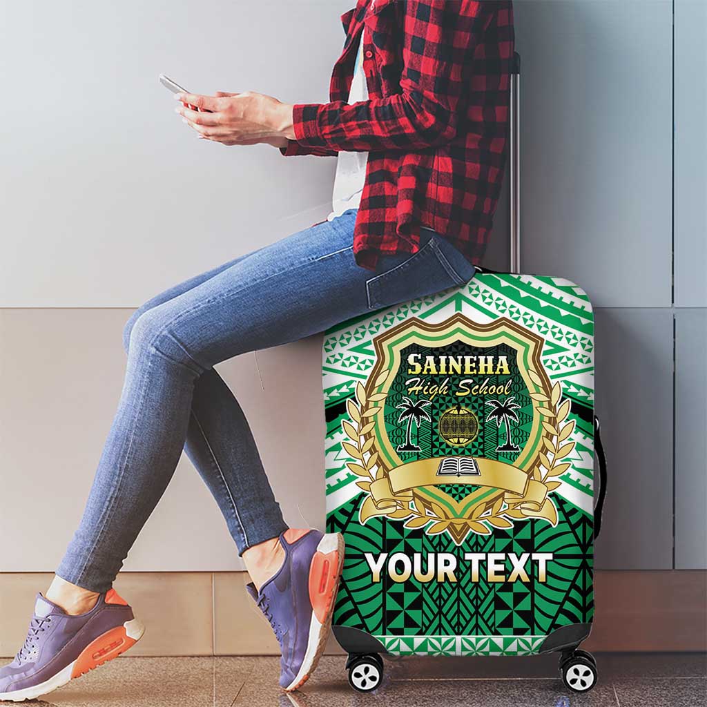 Personalised Tonga Saineha High School Luggage Cover Polynesian Ngatu Tribal