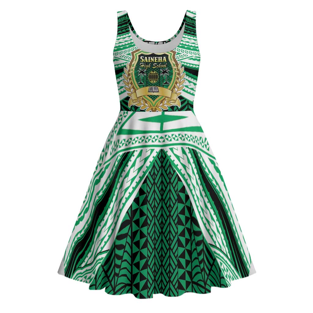 Personalised Tonga Saineha High School Midi Dress Polynesian Ngatu Tribal - Polynesian Pride