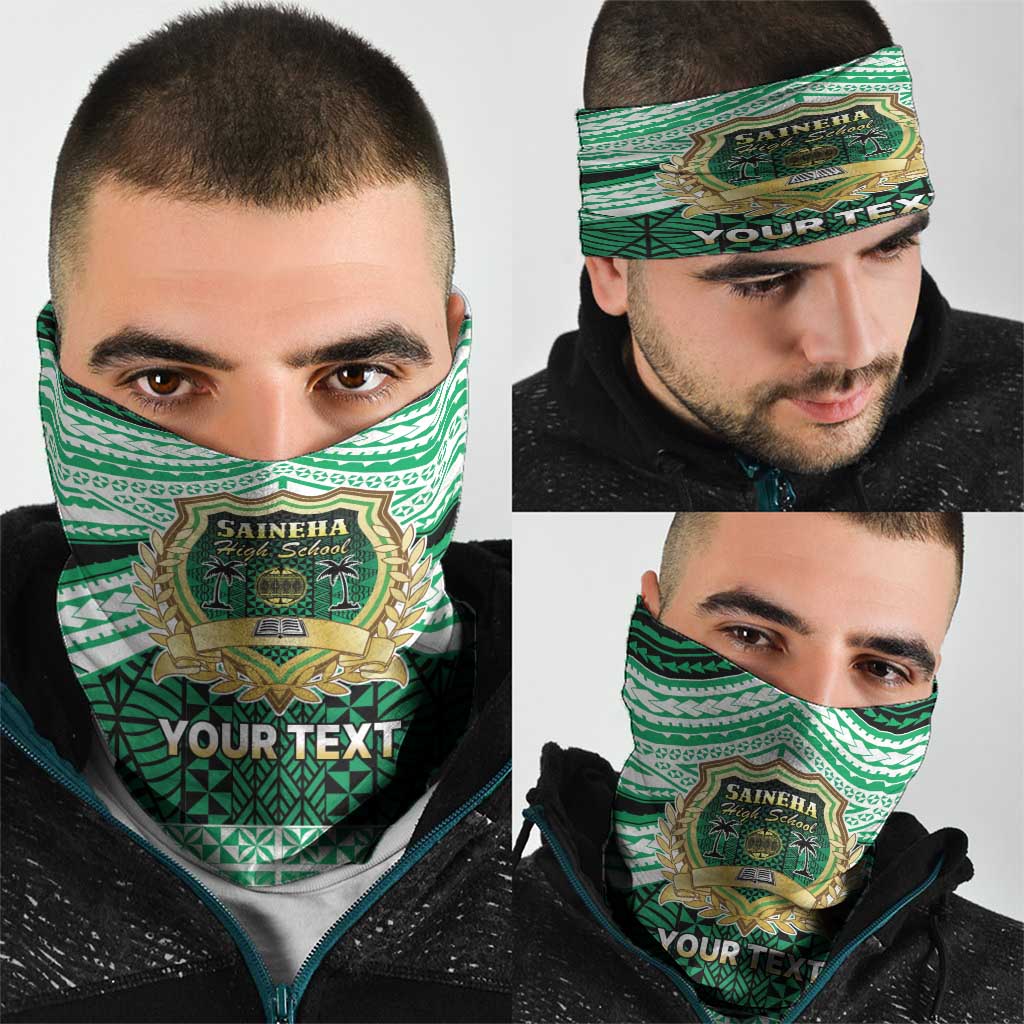 Personalised Tonga Saineha High School Neck Gaiter Polynesian Ngatu Tribal - Polynesian Pride