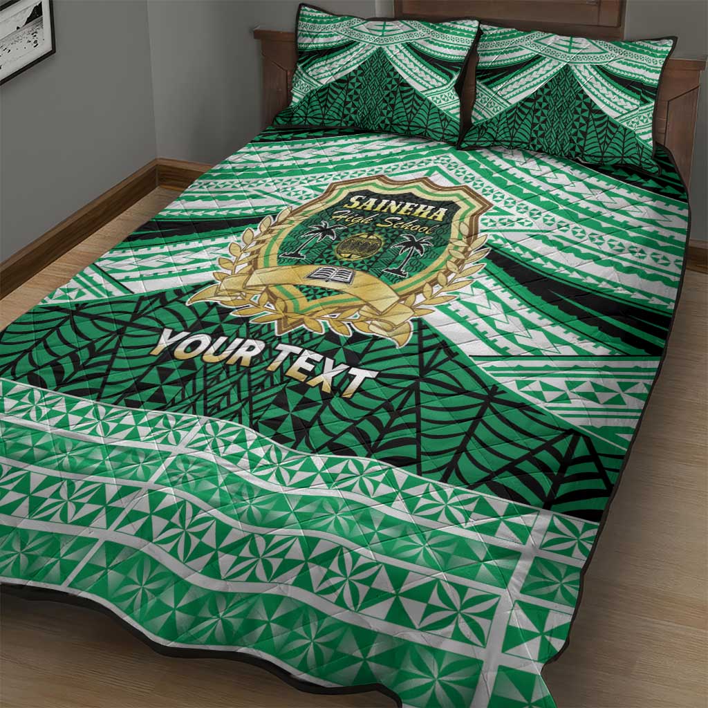 Personalised Tonga Saineha High School Quilt Bed Set Polynesian Ngatu Tribal
