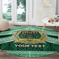 Personalised Tonga Saineha High School Round Carpet Polynesian Ngatu Tribal