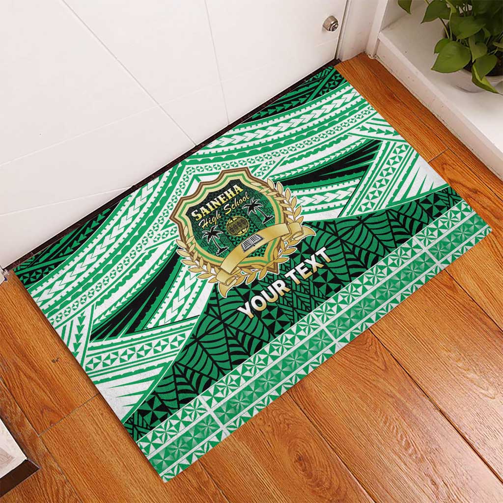 Personalised Tonga Saineha High School Rubber Doormat Polynesian Ngatu Tribal