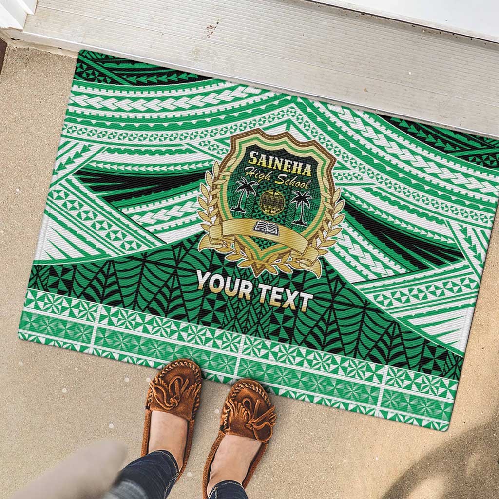Personalised Tonga Saineha High School Rubber Doormat Polynesian Ngatu Tribal