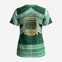 Personalised Tonga Saineha High School Scrub Top Polynesian Ngatu Tribal - Polynesian Pride