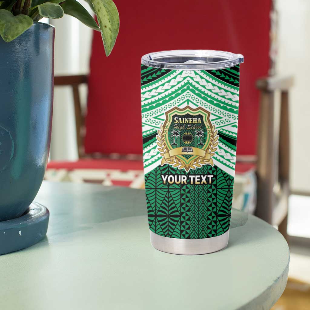 Personalised Tonga Saineha High School Tumbler Cup Polynesian Ngatu Tribal