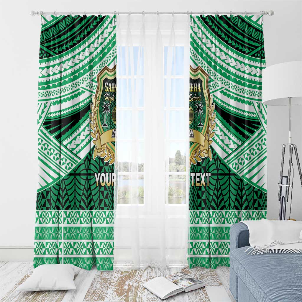 Personalised Tonga Saineha High School Window Curtain Polynesian Ngatu Tribal