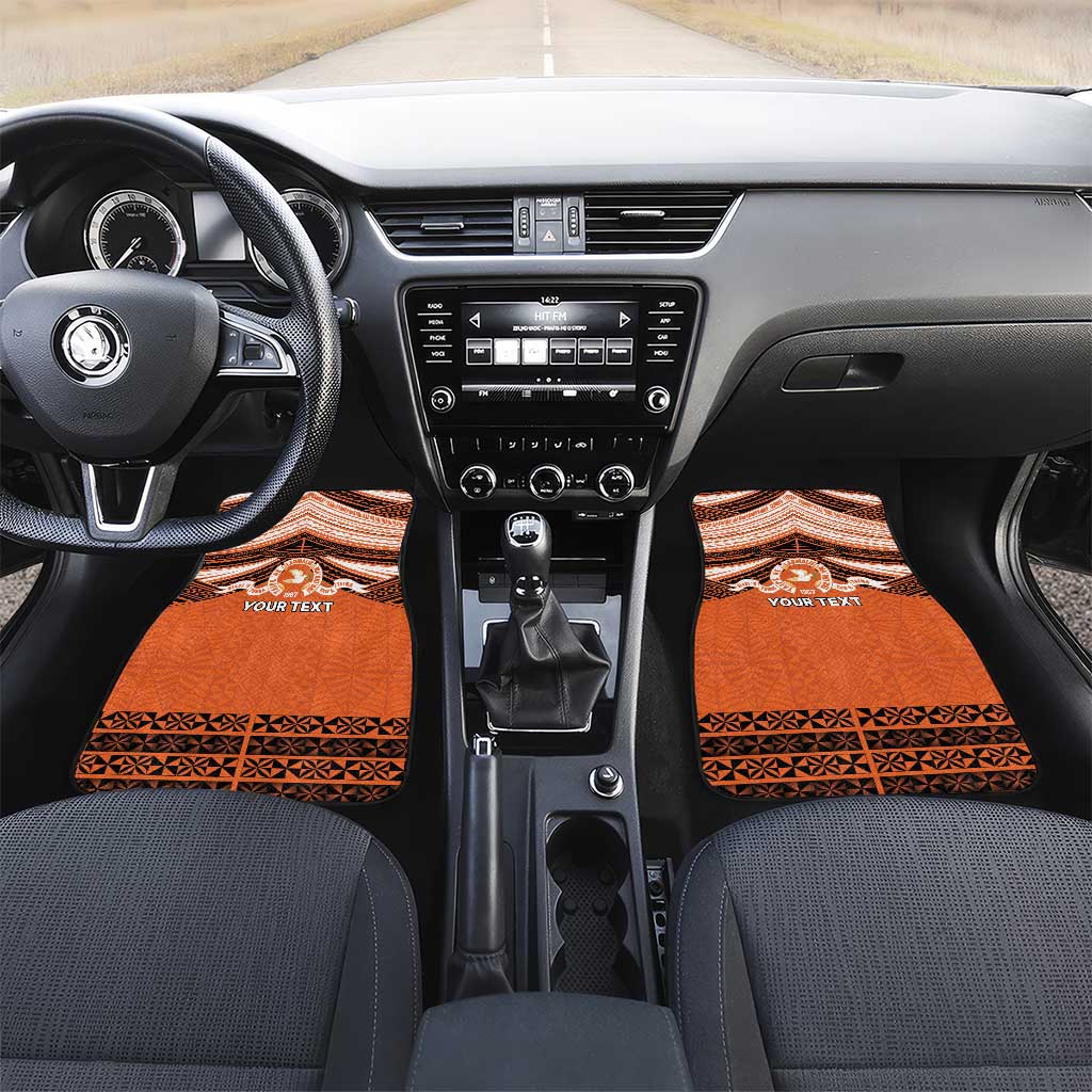 Personalised Tonga Tailulu College Car Mats Polynesian Ngatu Tribal