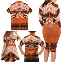 Personalised Tonga Tailulu College Family Matching Long Sleeve Bodycon Dress and Hawaiian Shirt Polynesian Ngatu Tribal LT9 - Polynesian Pride