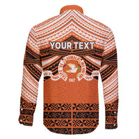 Personalised Tonga Tailulu College Family Matching Long Sleeve Bodycon Dress and Hawaiian Shirt Polynesian Ngatu Tribal LT9 - Polynesian Pride