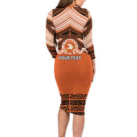 Personalised Tonga Tailulu College Family Matching Long Sleeve Bodycon Dress and Hawaiian Shirt Polynesian Ngatu Tribal LT9 - Polynesian Pride