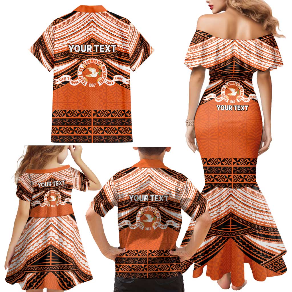 Personalised Tonga Tailulu College Family Matching Mermaid Dress and Hawaiian Shirt Polynesian Ngatu Tribal LT9 - Polynesian Pride