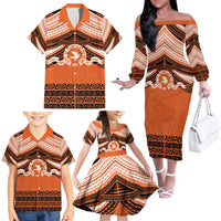 Personalised Tonga Tailulu College Family Matching Off The Shoulder Long Sleeve Dress and Hawaiian Shirt Polynesian Ngatu Tribal