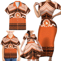 Personalised Tonga Tailulu College Family Matching Short Sleeve Bodycon Dress and Hawaiian Shirt Polynesian Ngatu Tribal LT9 - Polynesian Pride