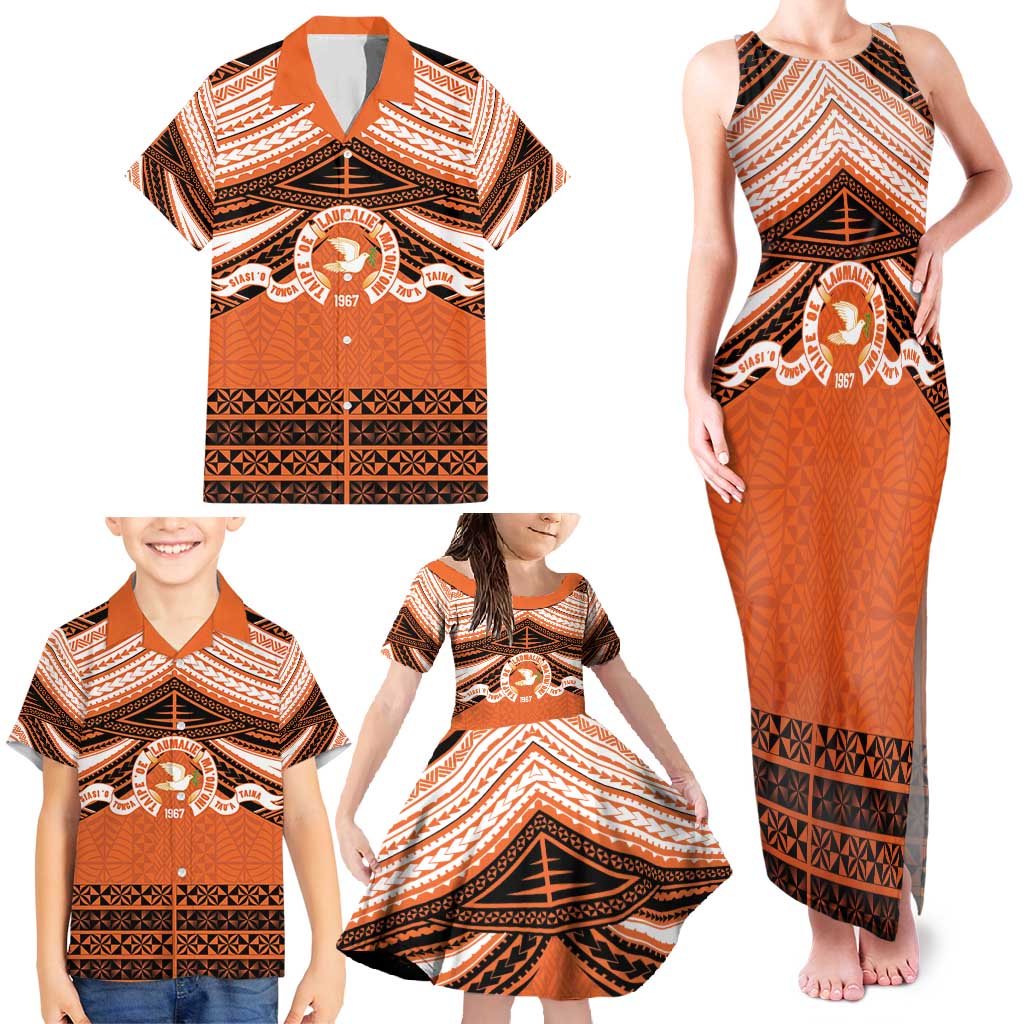 Personalised Tonga Tailulu College Family Matching Tank Maxi Dress and Hawaiian Shirt Polynesian Ngatu Tribal LT9 - Polynesian Pride