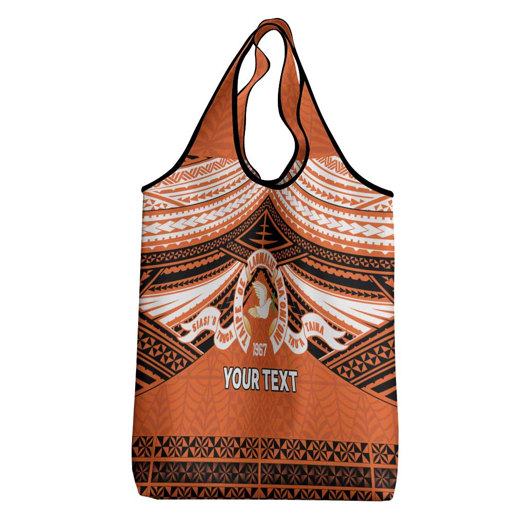 Personalised Tonga Tailulu College Grocery Bag Polynesian Ngatu Tribal