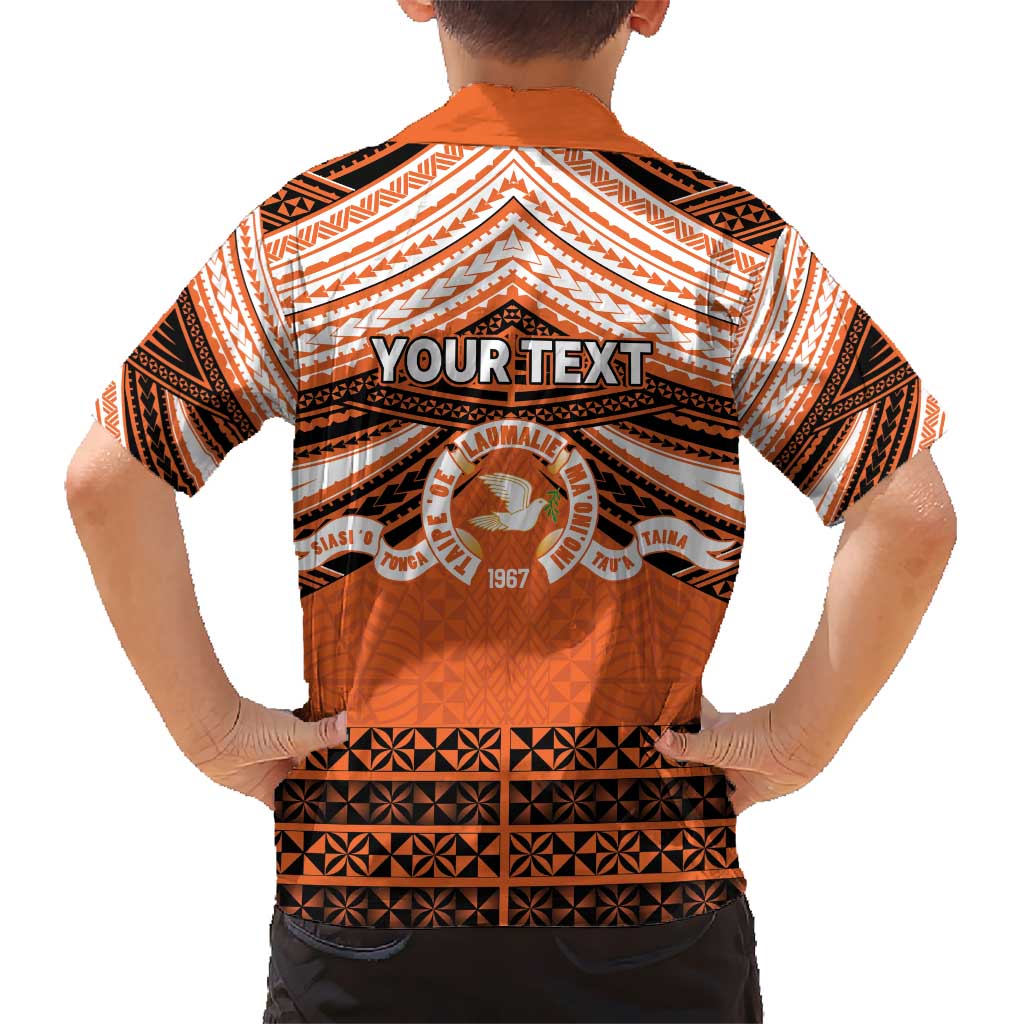 Personalised Tonga Tailulu College Kid Hawaiian Shirt Polynesian Ngatu Tribal