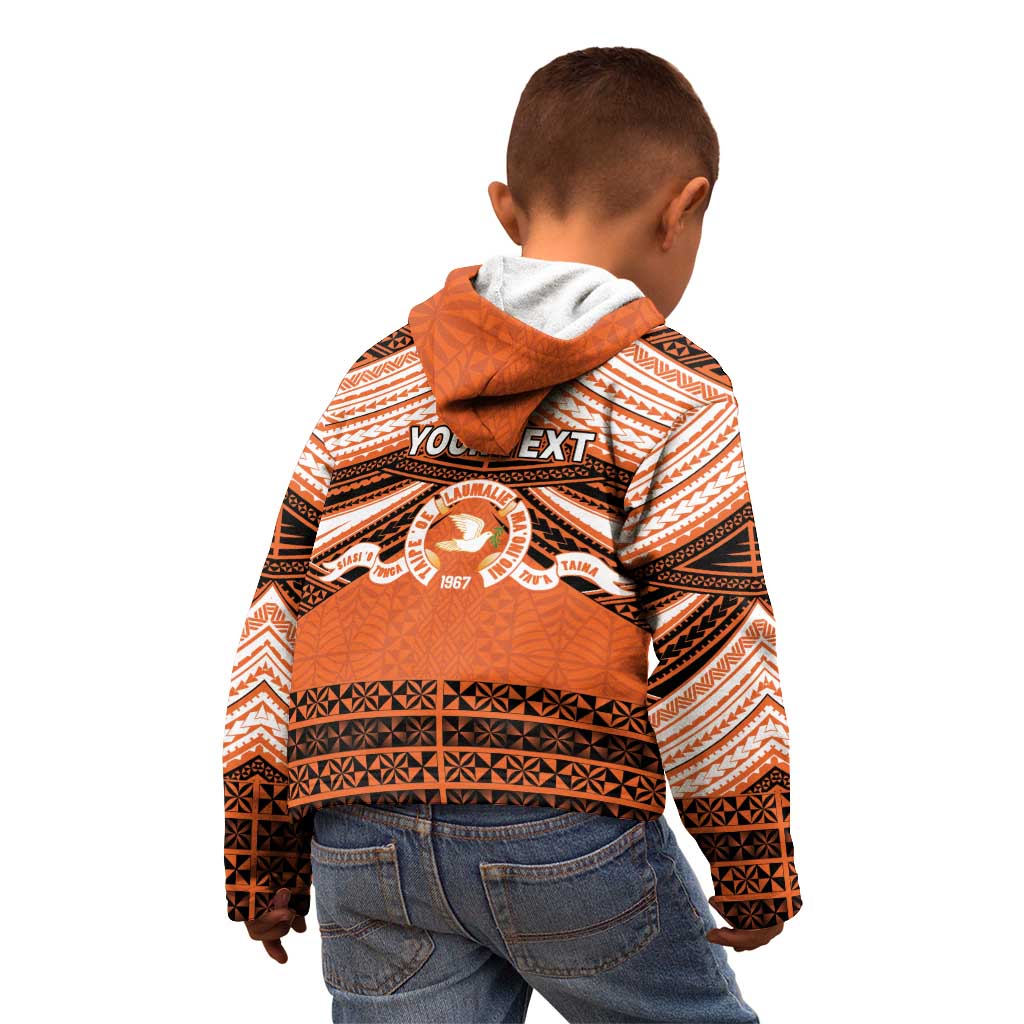 Personalised Tonga Tailulu College Kid Hoodie Polynesian Ngatu Tribal