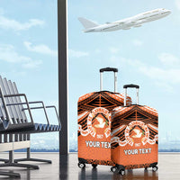Personalised Tonga Tailulu College Luggage Cover Polynesian Ngatu Tribal