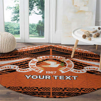 Personalised Tonga Tailulu College Round Carpet Polynesian Ngatu Tribal