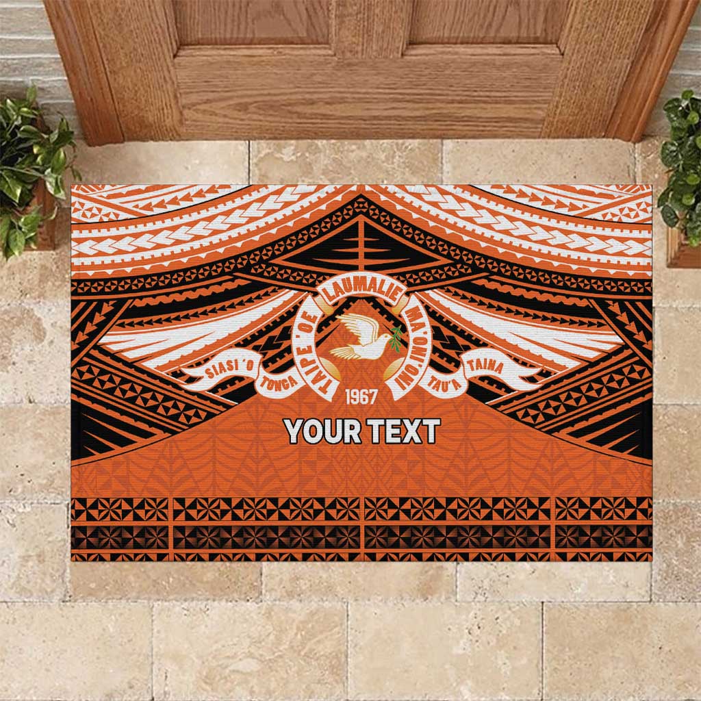 Personalised Tonga Tailulu College Rubber Doormat Polynesian Ngatu Tribal