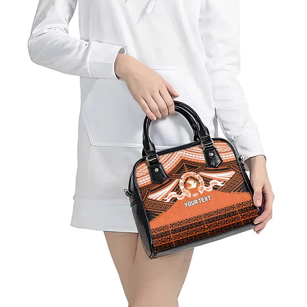 Personalised Tonga Tailulu College Shoulder Handbag Polynesian Ngatu Tribal