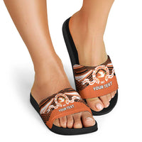 Personalised Tonga Tailulu College Slide Sandals Polynesian Ngatu Tribal - Polynesian Pride