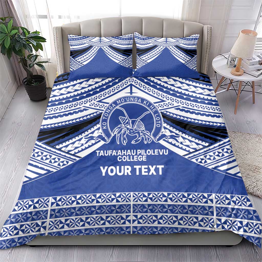 Personalised Tonga Taufa'ahau Pilolevu College Bedding Set Polynesian Ngatu Tribal