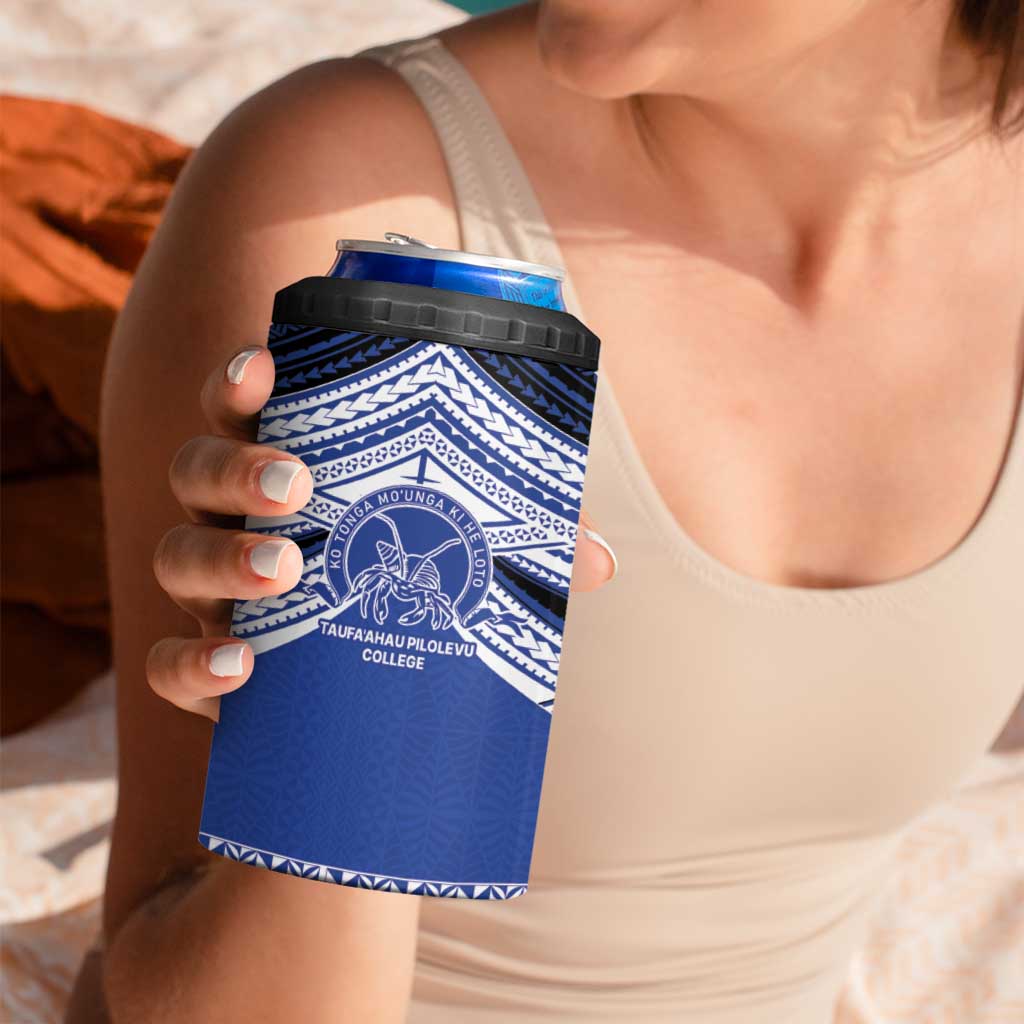 Personalised Tonga Taufa'ahau Pilolevu College 4 in 1 Can Cooler Tumbler Polynesian Ngatu Tribal