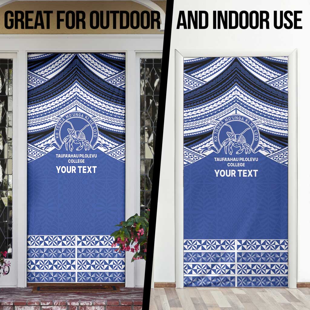 Personalised Tonga Taufa'ahau Pilolevu College Door Cover Polynesian Ngatu Tribal - Polynesian Pride
