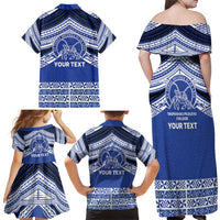 Personalised Tonga Taufa'ahau Pilolevu College Family Matching Off Shoulder Maxi Dress and Hawaiian Shirt Polynesian Ngatu Tribal LT9 - Polynesian Pride
