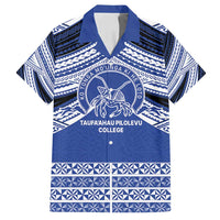 Personalised Tonga Taufa'ahau Pilolevu College Family Matching Puletasi and Hawaiian Shirt Polynesian Ngatu Tribal LT9 Dad's Shirt - Short Sleeve Blue - Polynesian Pride